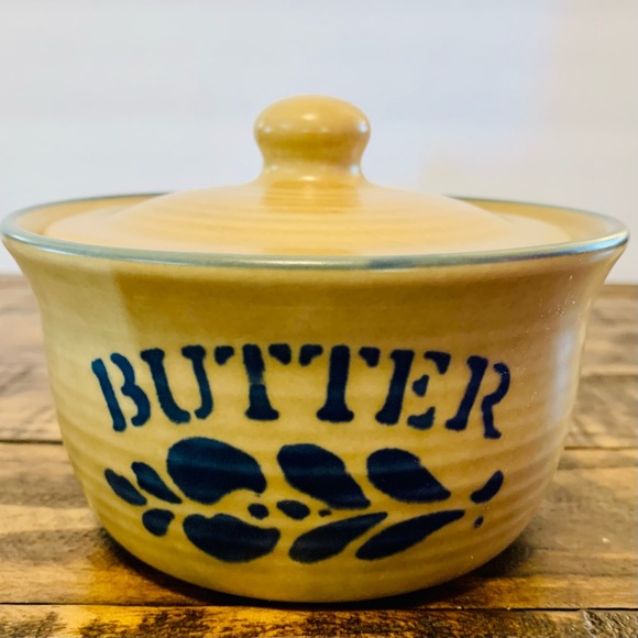 Pfaltzgraff Kitchen Pfaltzgraff Folk Art Lidded Butter Ceramic Dish